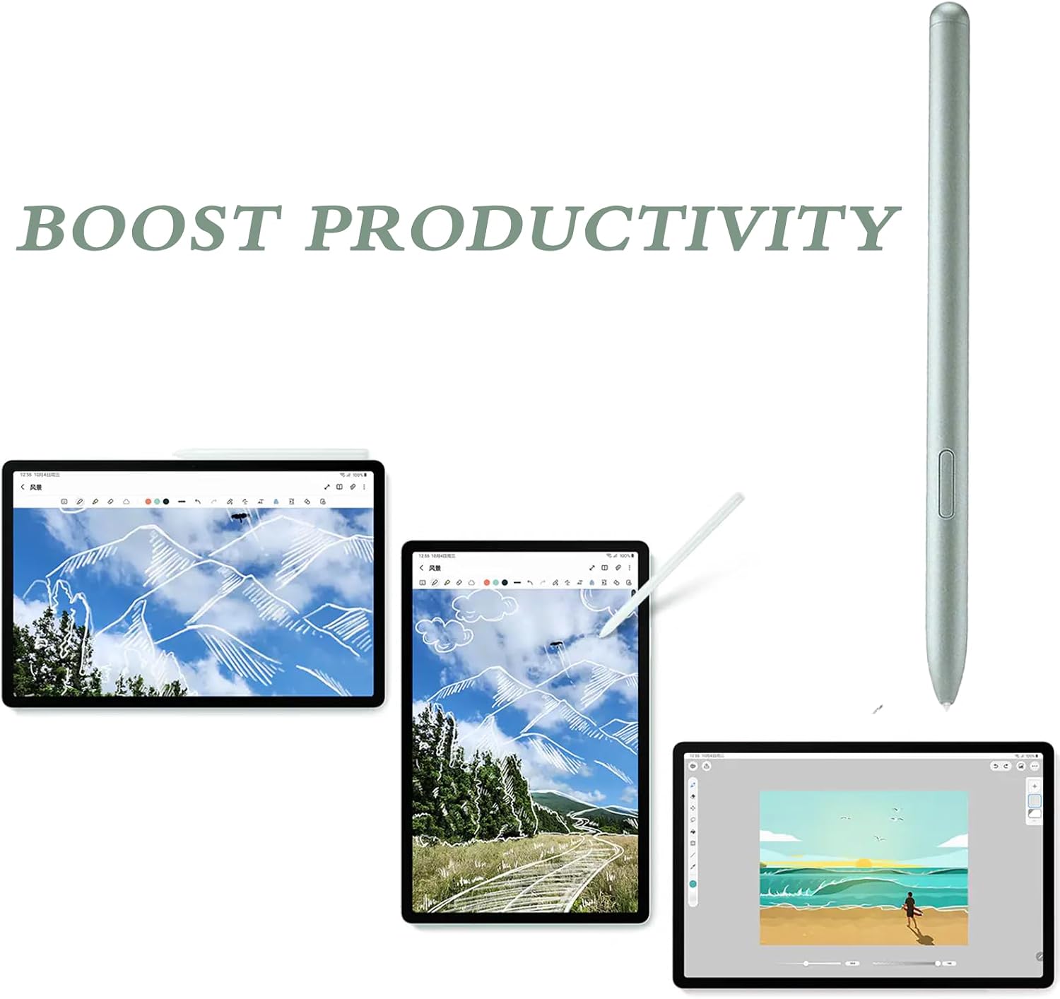 Galaxy Tab S9 FE S Pen for Samsung Galaxy Tab S9 FE Pen Replacement,Green image 2