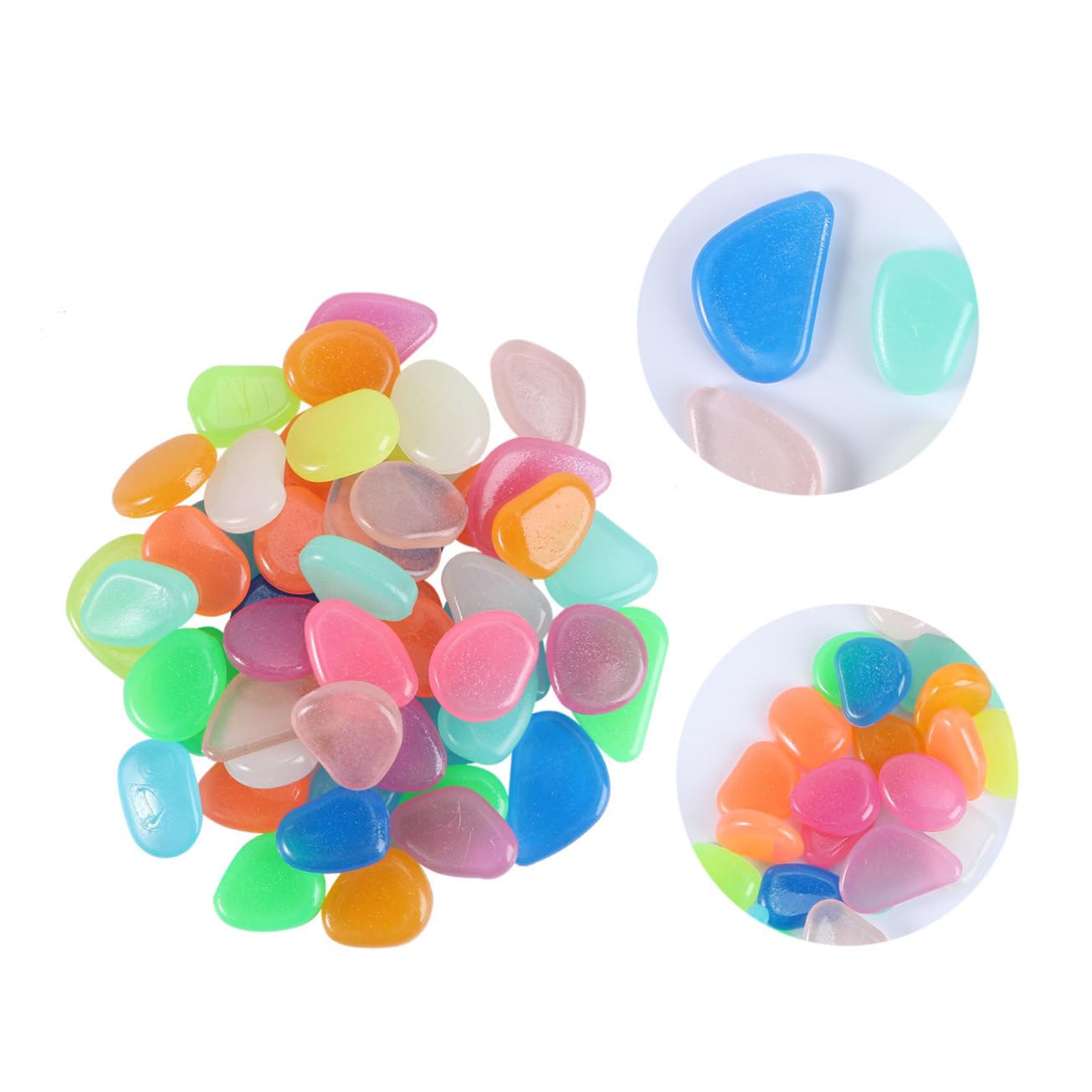 BESPORTBLE Aquarium Luminous Stones Garden Decorative Pebbles Resin Rubbles Safe for Fish Tank Beautiful Design