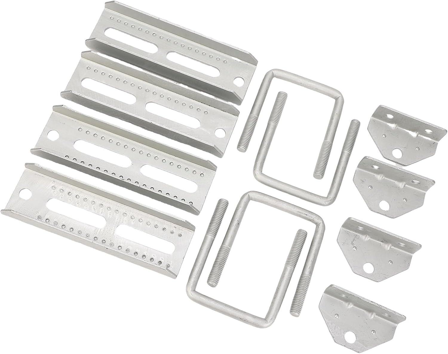 Boat Trailer Bunk Brackets 8in Galvanized Iron Adjustable Height Bracket Kit with Slotted Holes for Pontoon Jet Ski Trailers