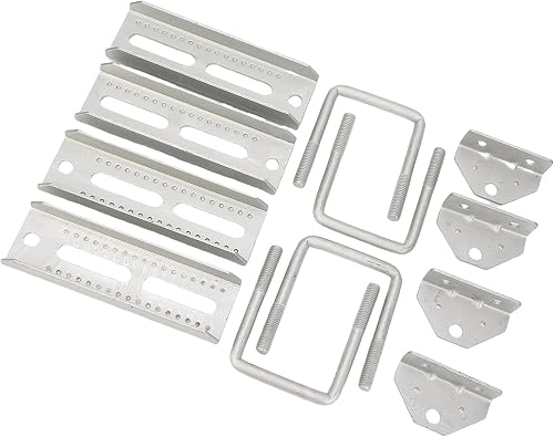 Kit de supports de couchettes pour remorque de bateau, robuste, angle de hauteur réglable, fer galvanisé, matériel de traverse de 8 pouces pour ponton, jet ski, bateaux d'eau - 2