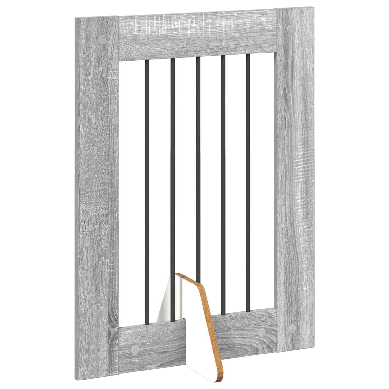 Portería para perros con soporte, 4 unidades, Sonoma gris, 60 x 80 cm, plegable y portátil, para uso en interiores y exteriores, como protección segura para cachorros y perreras
