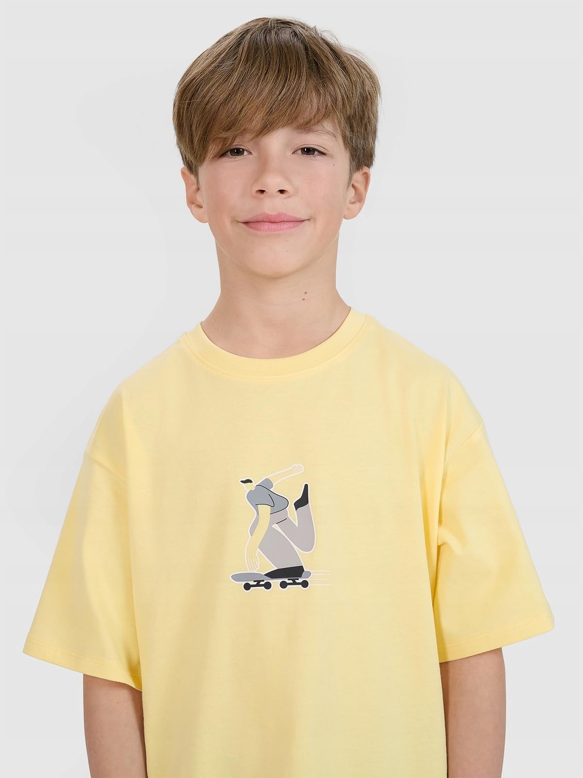 4F T-shirt oversize z nadrukiem chłopięcy