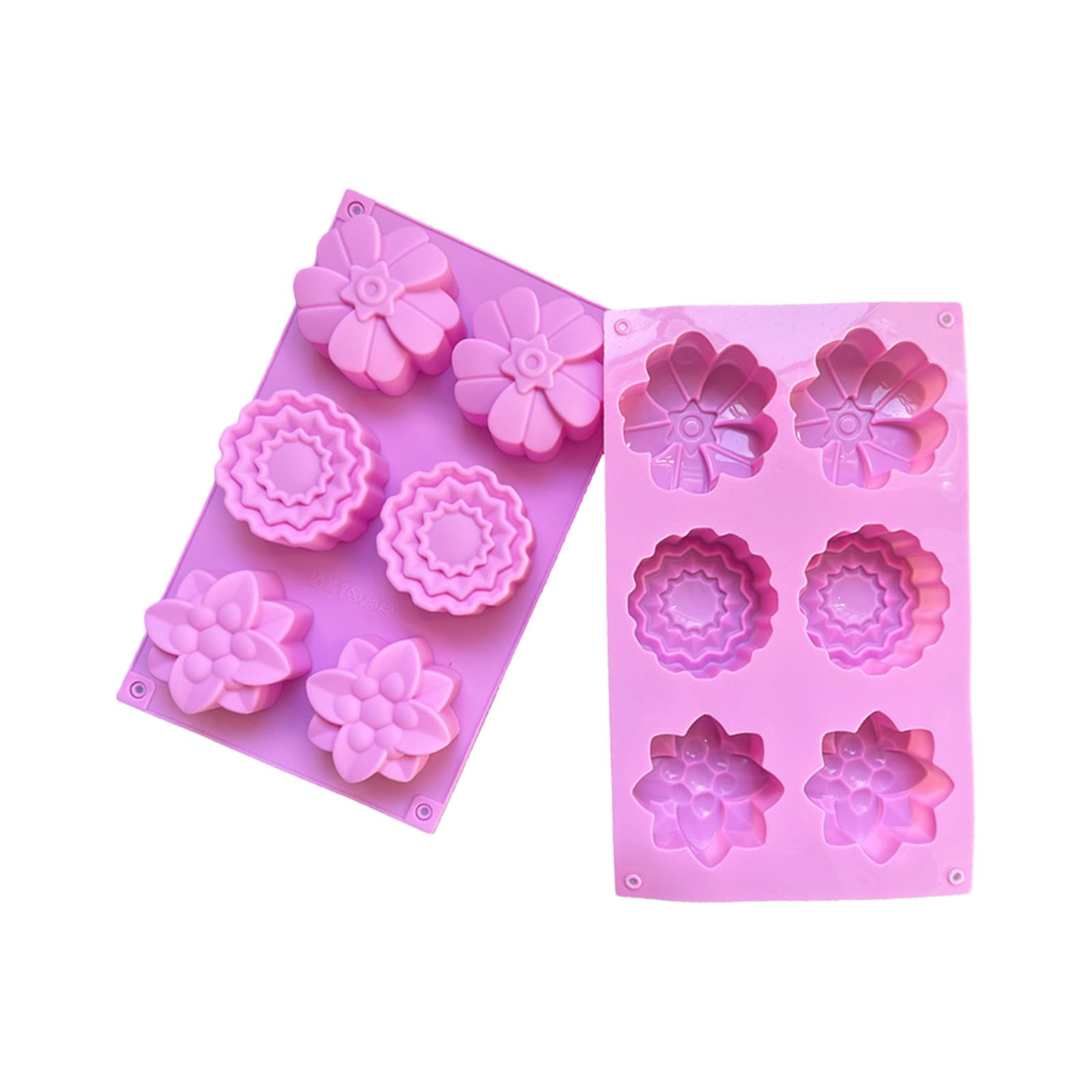 Kalttoy 6 Cavity Flower Silicone Baking Molds Nonstick Soap Making Molds for Homemades Treats and Cookie Chocolate Crafting Kitchen Baking for Parties
