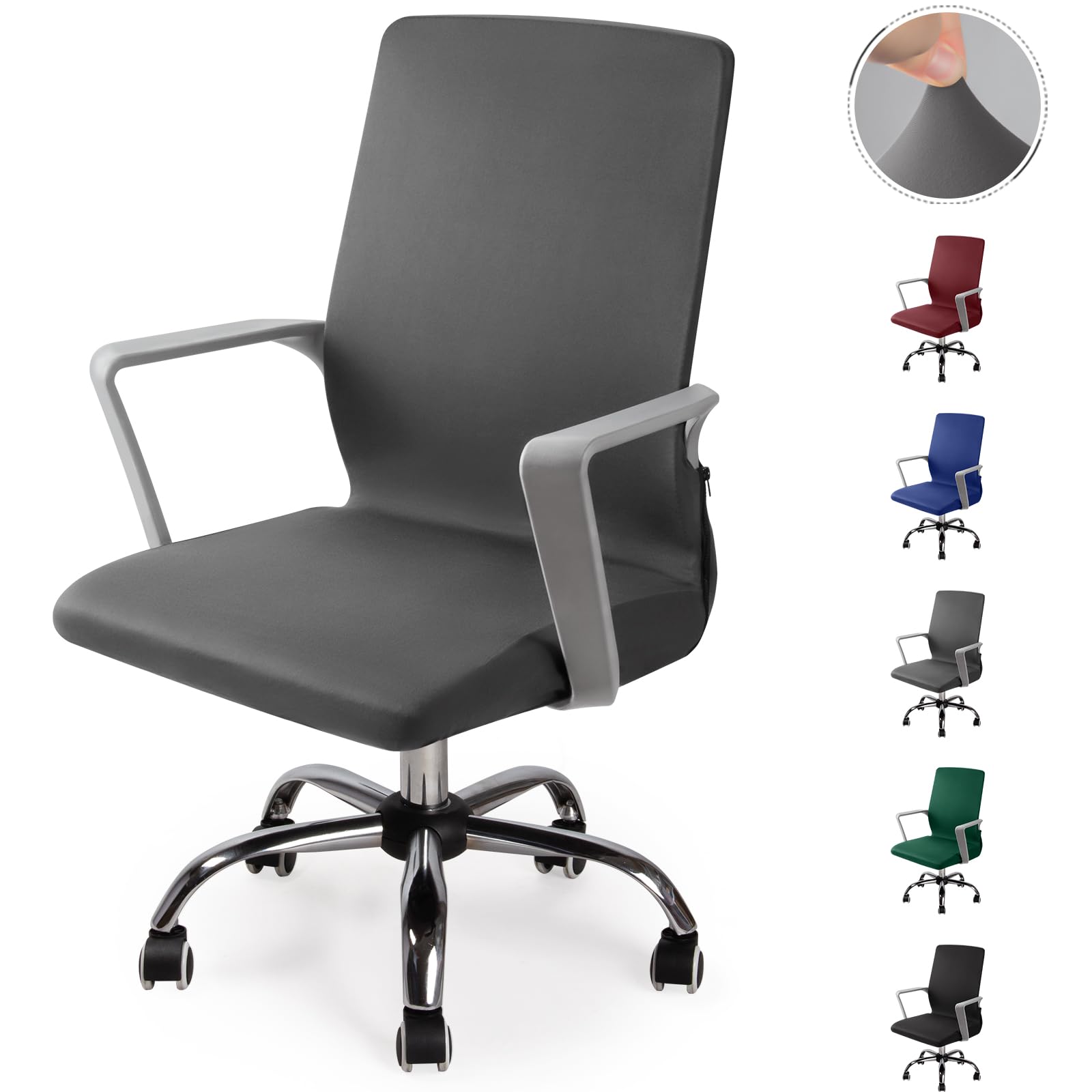 Office Chair Cover Modern Simplistic Style Office Computer Chair Covers Removable Office Chair Cover (Not Included Chairs)(Grey, S)-N