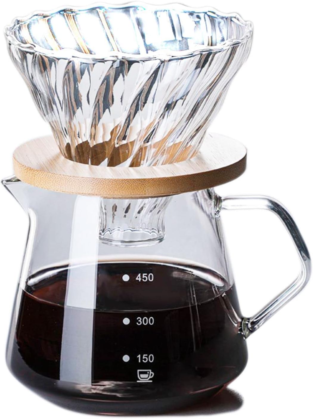 600ml Glass Drip Coffee maker coffee Pot with Drip Filter Coffee Share Pot (A-600 set)