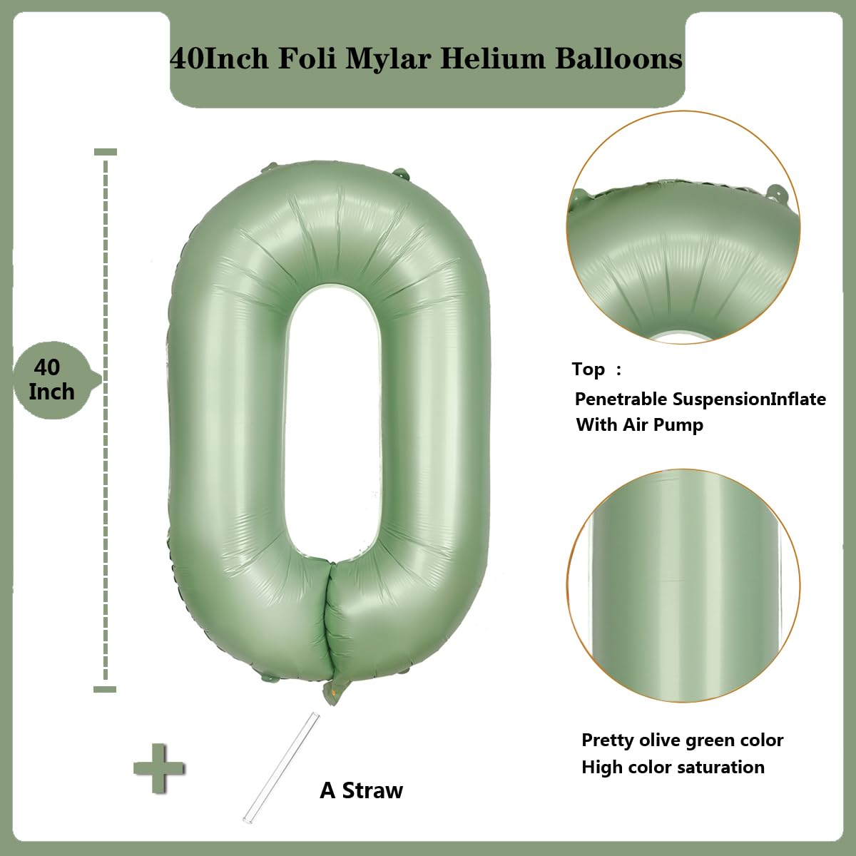 Red 0 balloon 40 Inch Giant Helium Foil Number 0 to 9 Red Balloon Birthday Wedding Party Digital Decorations (Number 0) — view 185