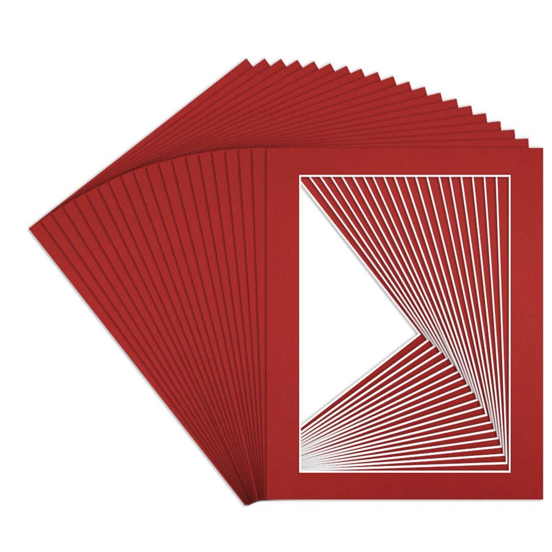 Procut Global 14x11" Crimson Picture Mounts to Fit A4 Aperture - Precision Cut Cardboard Photo Mount - Ideal for Frames, Prints, Artwork & Certificates - Sizes & Colours Available - 20 Pack