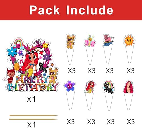 Miniatura 2 de 25 decoraciones de pastel de Manana Sera Bonito con 1 adorno para tartas, 24 adornos para cupcakes para Karol G suministros de fiesta de cumpleaños