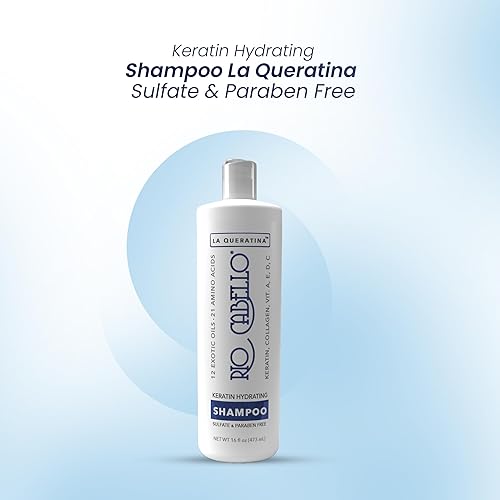 Miniatura 4 de El champú hidratante de queratina no contiene sulfato, infundido con aceite de argán (marroquí), 12 aceites exóticos, 21 aminoácidos, biotina,