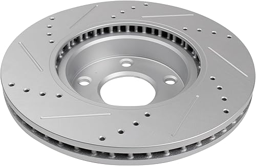 Miniatura 7 de TRQ Kit de pastillas de freno y rotor de rendimiento delantero, kit químico de freno, pastillas de freno, rotores de freno de cerámica, ventilado,