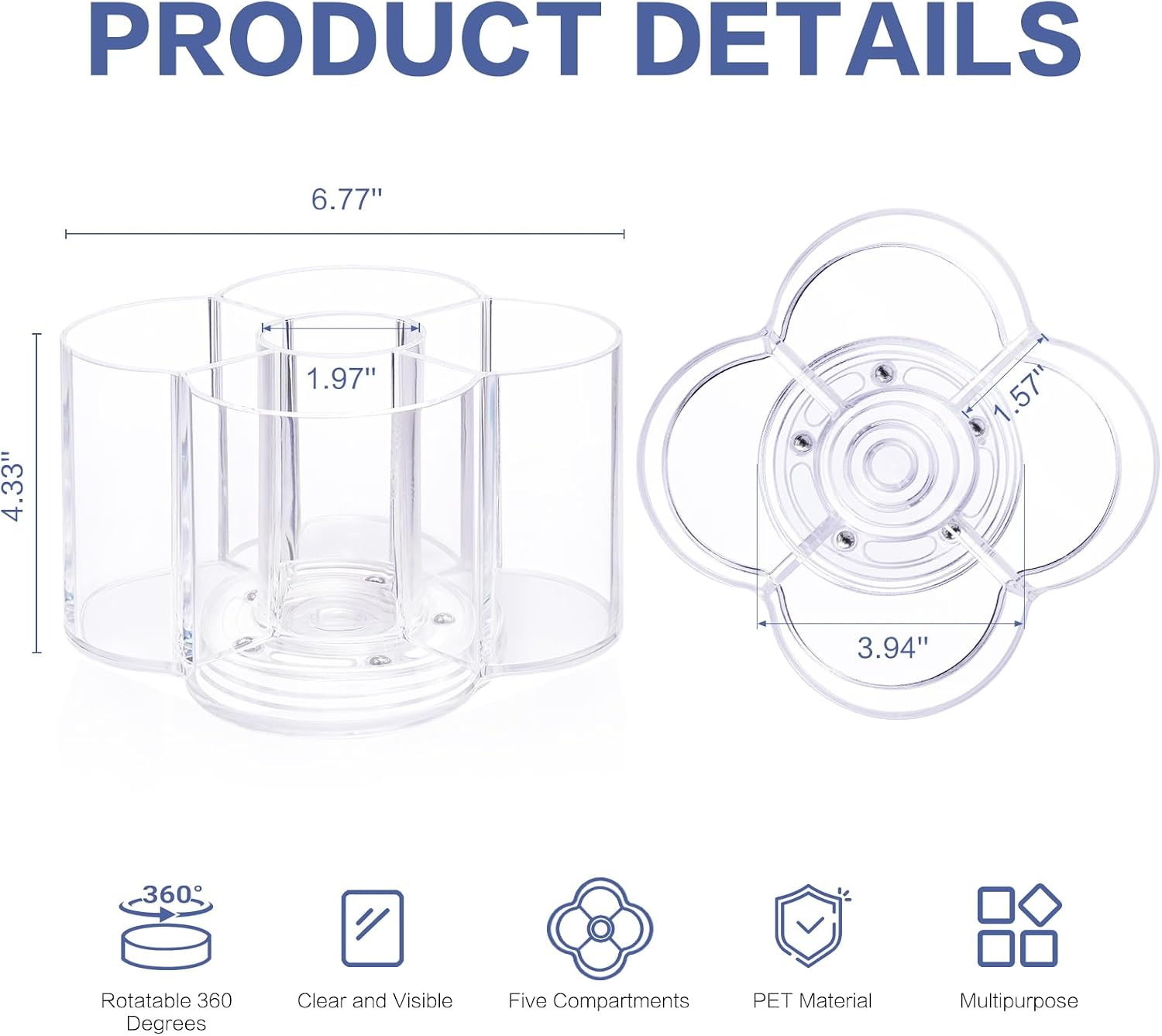 Drink Packet Organizer, 360 Degrees Rotating Acrylic Lazy Susan Organizer for Powdered Drink Mix Powder Packet, Water Flavor Packet Holder for Kitchen Pantry Storage, 5-Section image 3
