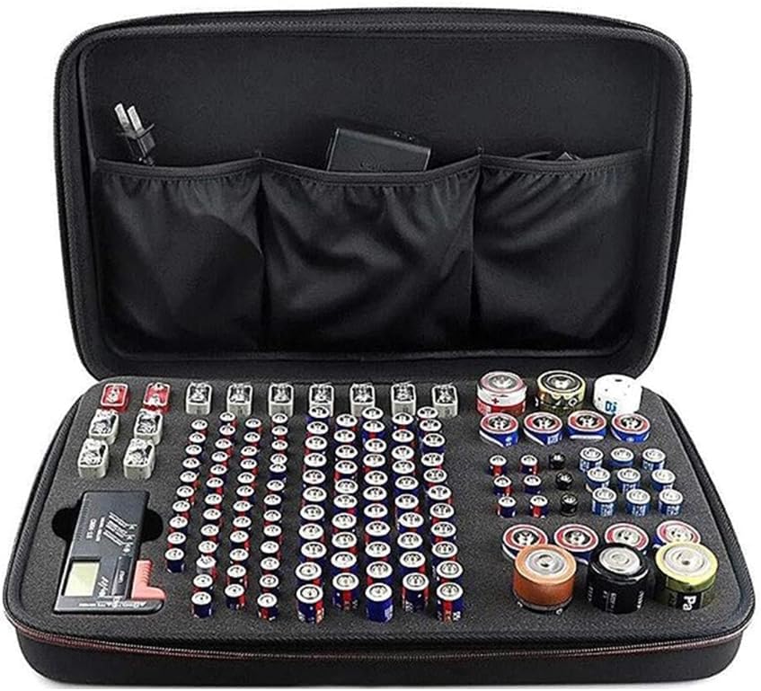 EVA Travel Case Pouch for 9V Battery Flat, AAA Batteries, AA C and D Batteries