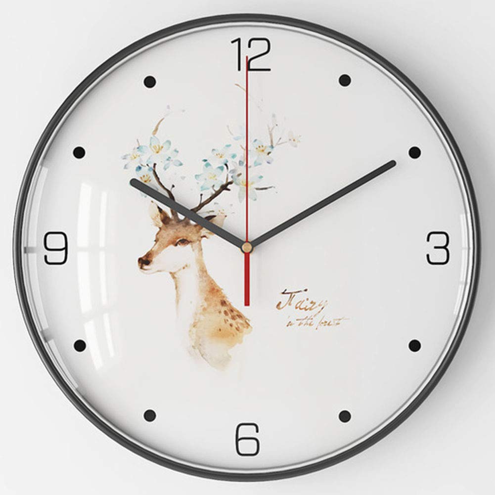 VHKJewE Metal And Glass Arabic Numeral Wall Clock Multicolor 30.5x3.5cm(E)