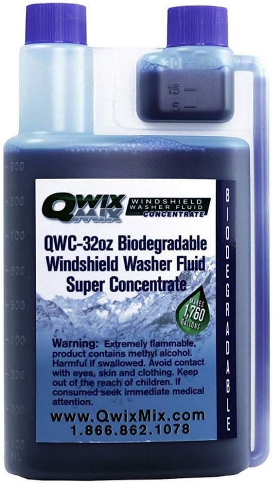 Qwix Mix Windshield Washer Fluid Concentrate, 1 Bottle Makes 1,760 Gallons, 1 oz