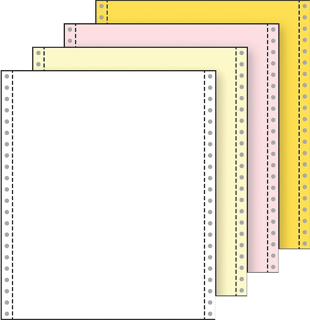 Computer Paper, 4 Part, White - Yellow - Pink - Gold, 9 1/2 X 11, 02234, 800 Sets Per Ctn., Side Perf,