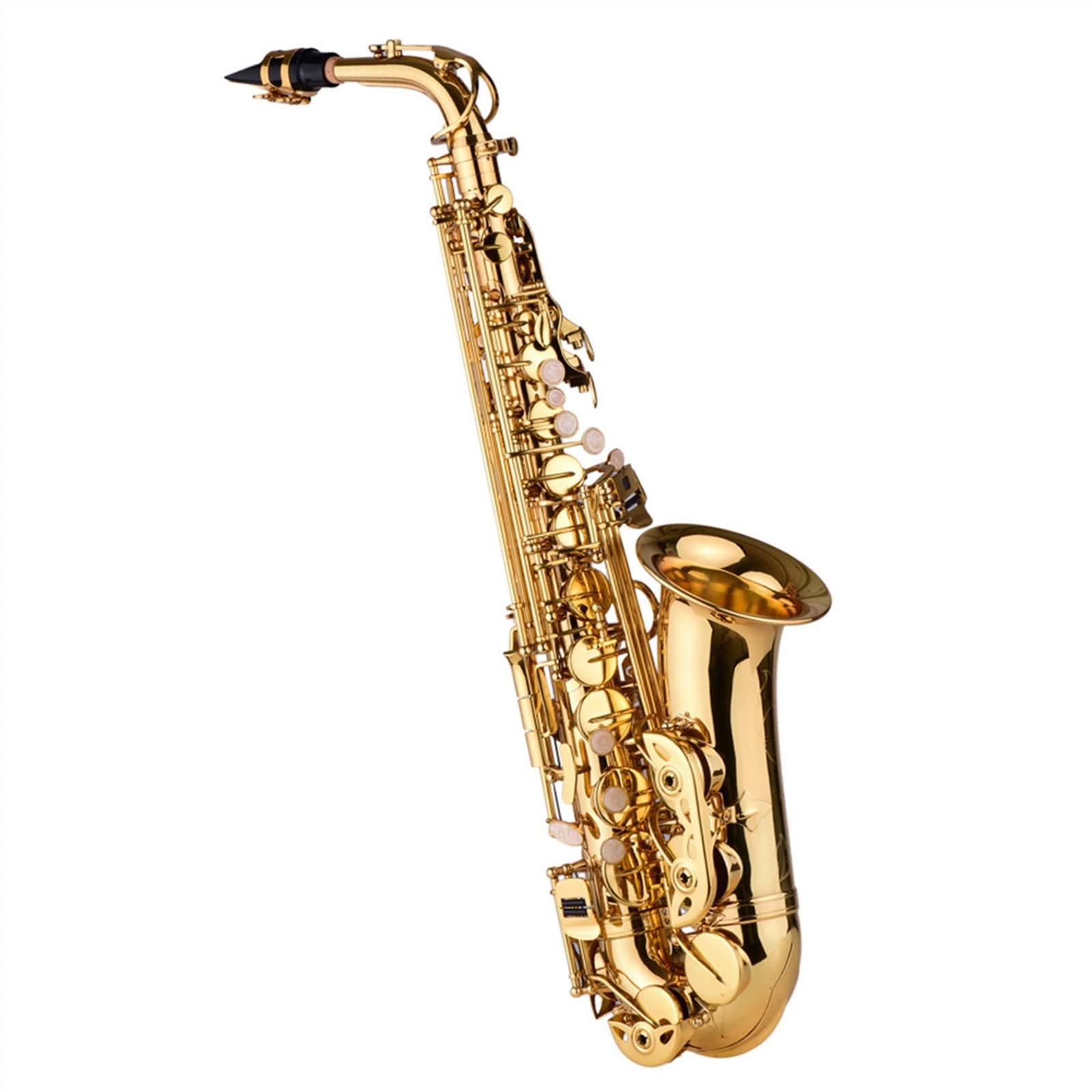 HCZKIUJY Saxophones Eb Alto Saxophone Brass Lacquered Alto Sax Wind Instrument With Carry Case Gloves Straps
