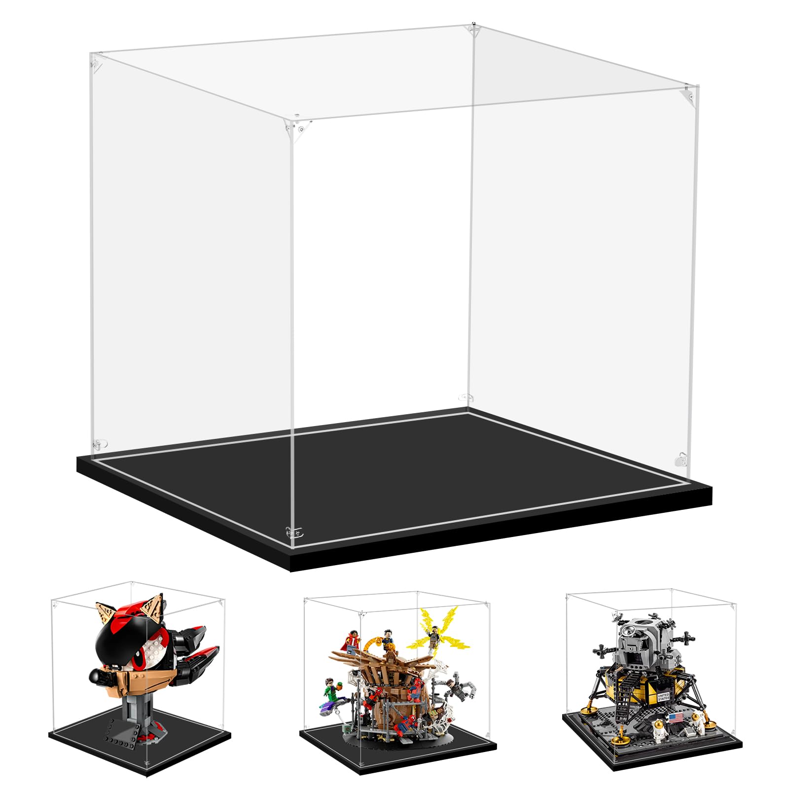 PIPART Display Case for Lego 10309 10281 76261 10266 75352 10370 77000, 25x25x25cm, ONLY Display Case, Lego Model NOT Included