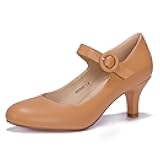 Women's Jessy Dress Mary Jane Shoes Low Kitten Heels Closed Round Toe Office Work Wedding Pumps