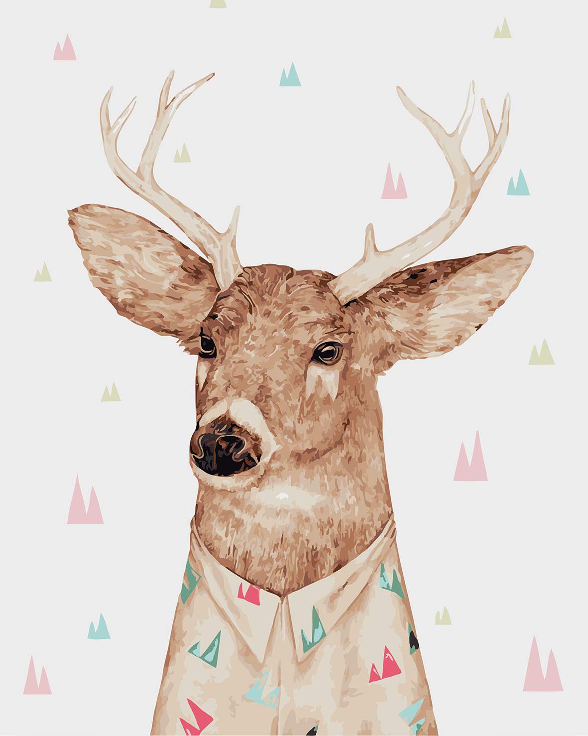 WOWDECOR Art Supplies Deer Elk Animals DIY Paint by Numbers Kits 40 x 50cm with Painting Brushes Canvas (No Frame) — image 1