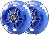 Vista 1 de Ruedas traseras de repuesto de 3 ruedas blancas intermitentes de 3 ruedas compatibles con Micro Globber Lascoota Kick Scooter, paquete de 2 (azul)