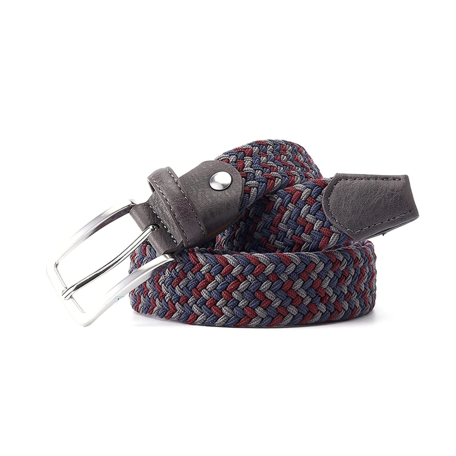 Men's Nylon Braided Belt Casual Belt 3.4 cm Width Waistband of Four Color Mixed Braided Belt, 100cm