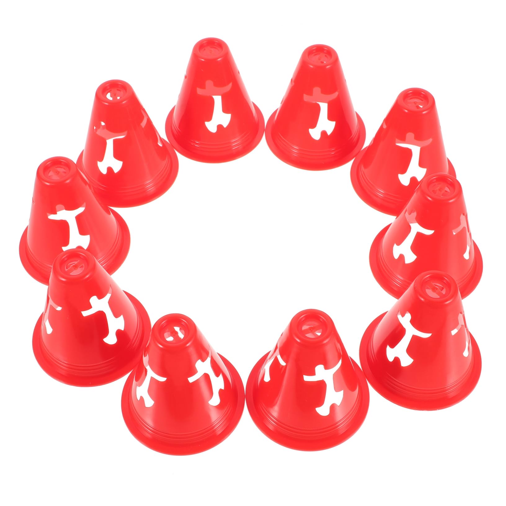 VICASKY Agility Cones Red 10pcs for Soccer Practice Smooth Surface Lightweight Compact for Drills