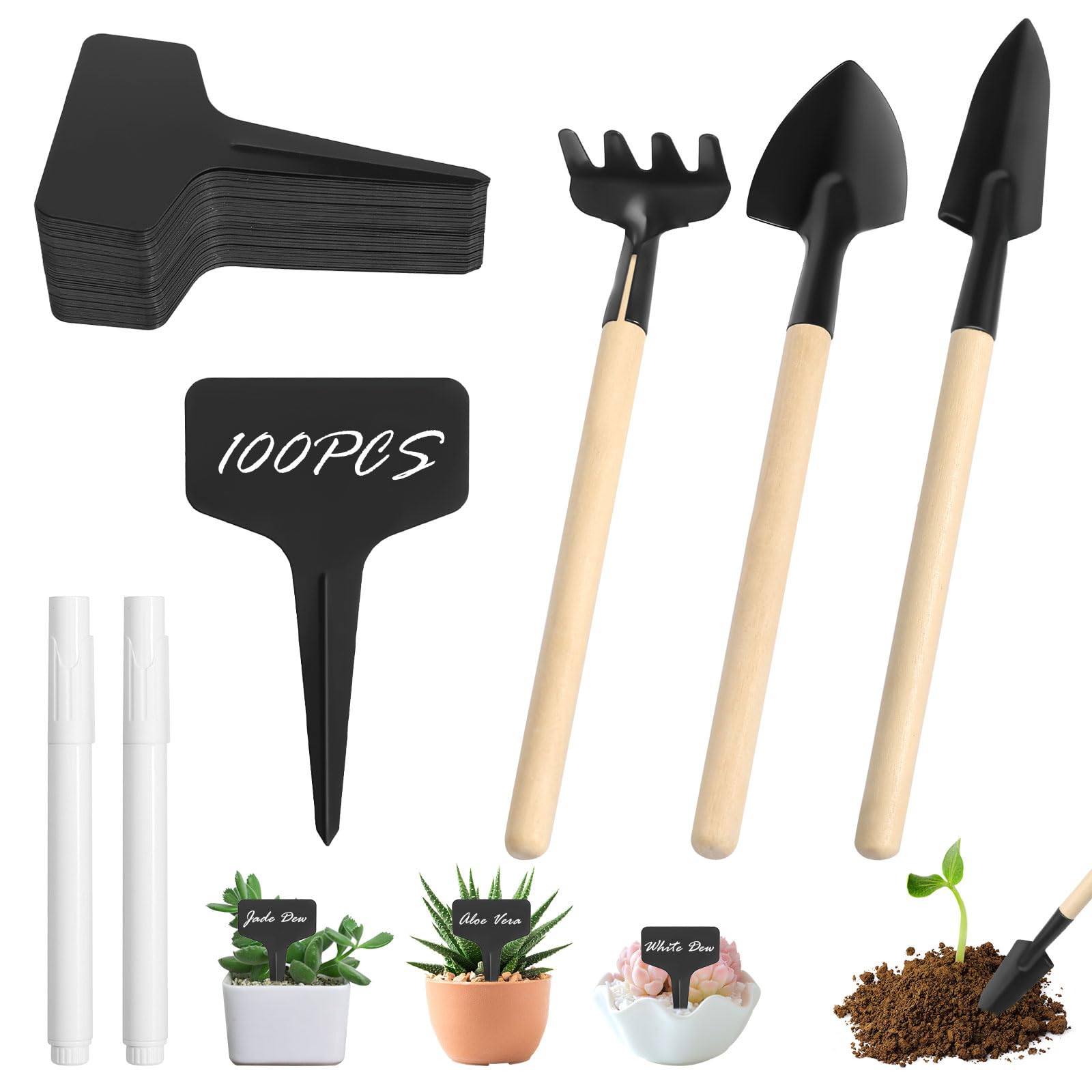 Plant Labels for Ooutdoor Plants 100 Pcs Plant Labels Plastic Plant Tags  with 3 Gardening Tools Set and 2 Marker Sign Pen Plant Markers for  Vegetables Flowers Potted Plants Herbs – BigaMart, image size:1600x1600