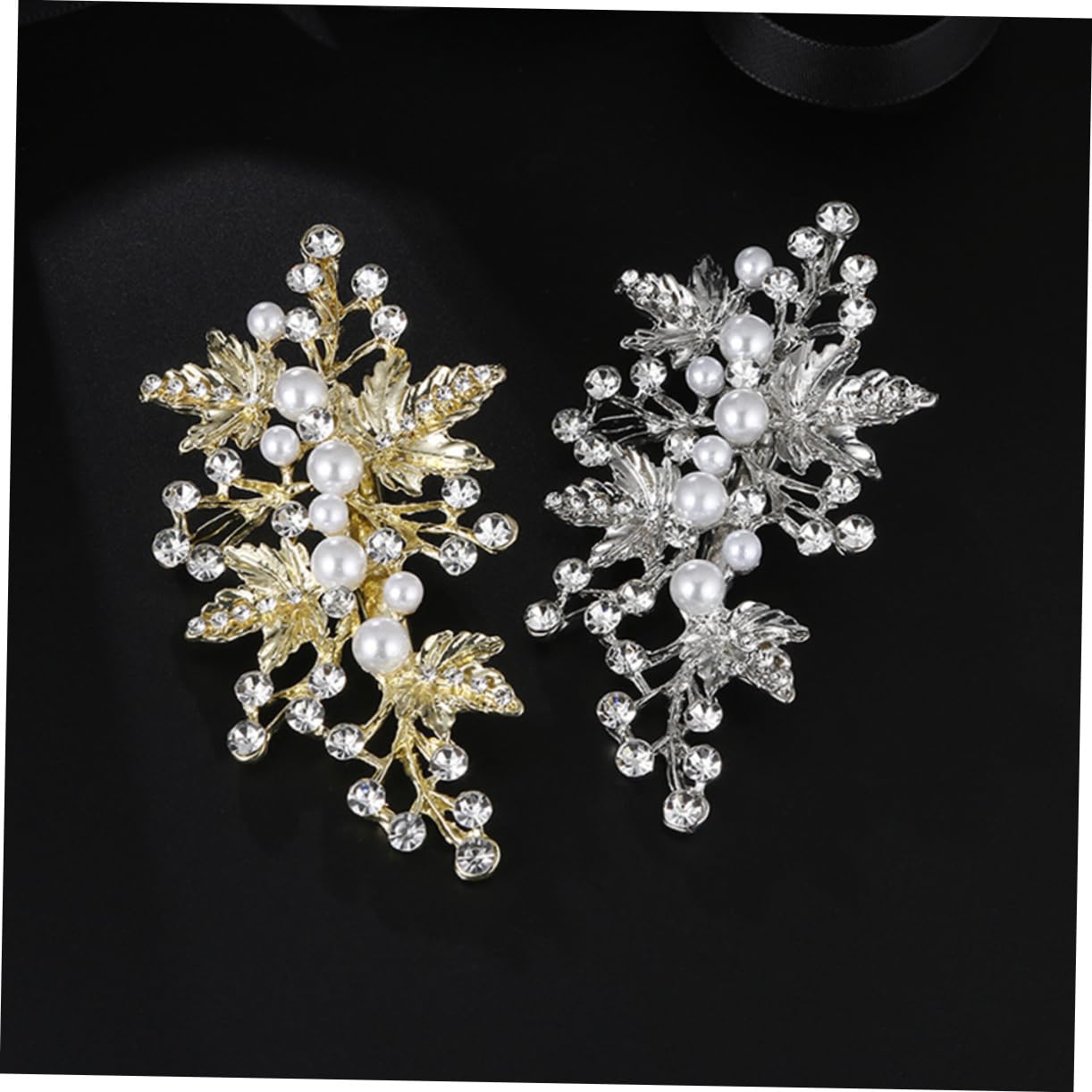Ipetboom 10piezas Horquillas De Perlas Diseño Para Novias Accesorios De Cabello Brillantes Rhinestones Clips Para Boda y Eventos Especiales
