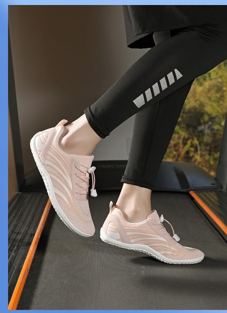 Barefoot Shoes for Women Minimalist Non-Slip Cross Training Wide Toe Box Lightweight Zero Drop Sole Quick Dry for Beach Hiking Walking Running Outdoor (Pink,7)