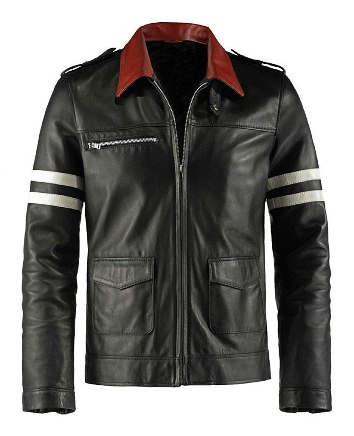 Fashion_First Mens Prototype Alex Mercer Dragon Black Costume Leather Jacket