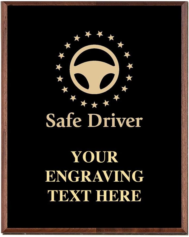 Crown Awards Safe Driver Plaques, Custom Engraved Safe Driving Trophy Plaque Award, Great Customizable Steering Wheel Trophies Prime