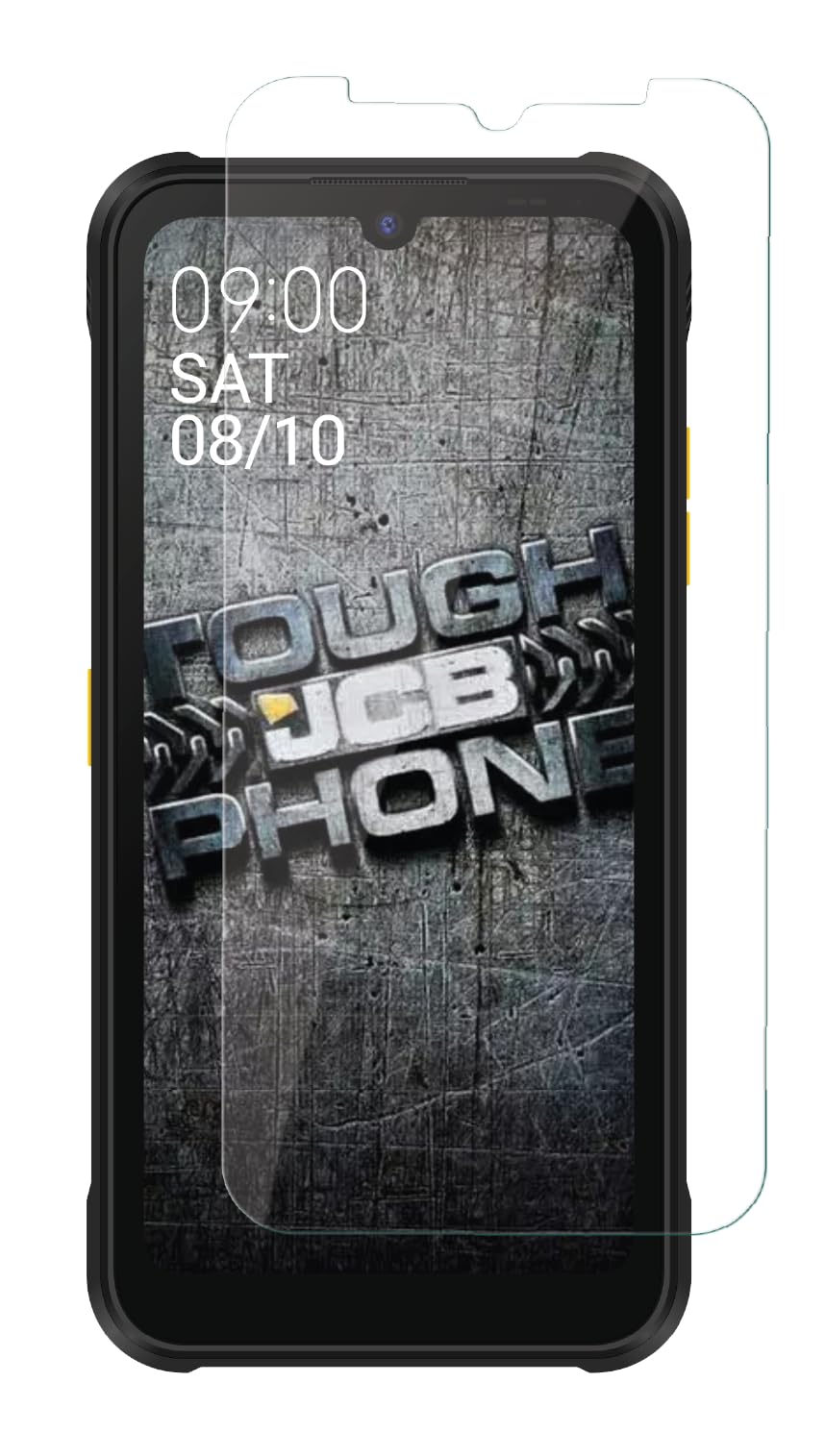 JCB Toughphone Tempered Glass Screen Protector for E50 – 9H Hardness, Anti-Scratch, Anti-Shatter, HD Clarity, Touch Sensitive Protection