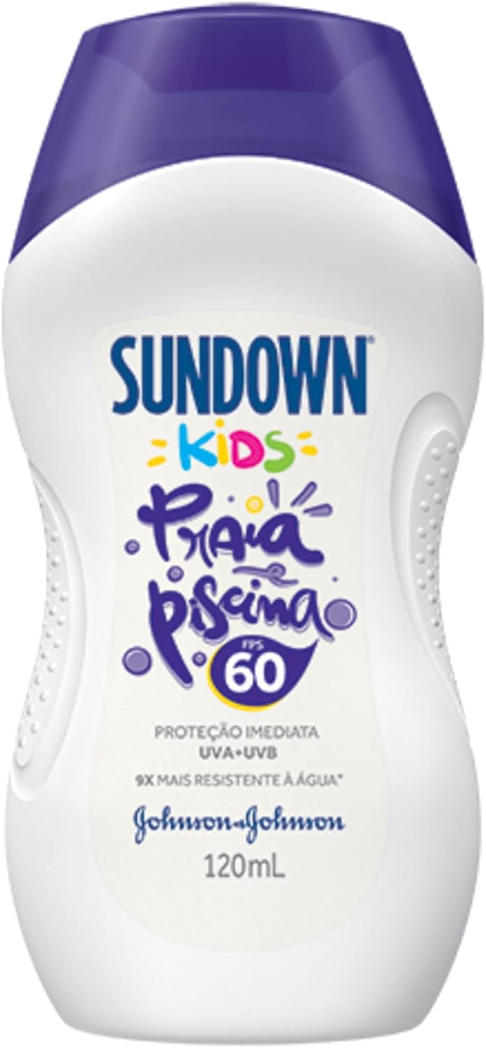 Imagem do produto Johnson's Sundown Protetor Solar Infantil Corpo E Rosto Praia E Piscina Kids Fps 60 120Ml