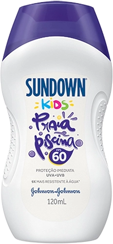 Protetor Solar Infantil Corpo e Rosto SUNDOWN® Praia e Piscina Kids FPS 60, 120mL