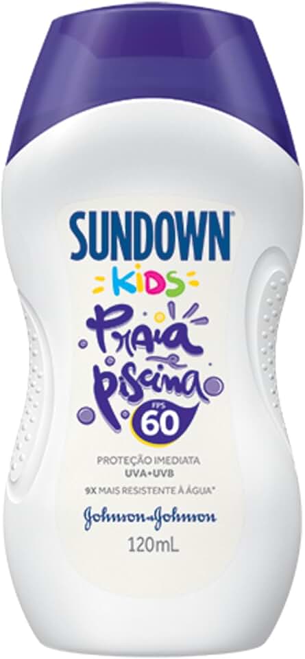 Protetor Solar Infantil Corpo e Rosto SUNDOWN® Praia e Piscina Kids FPS 60, 120mL
