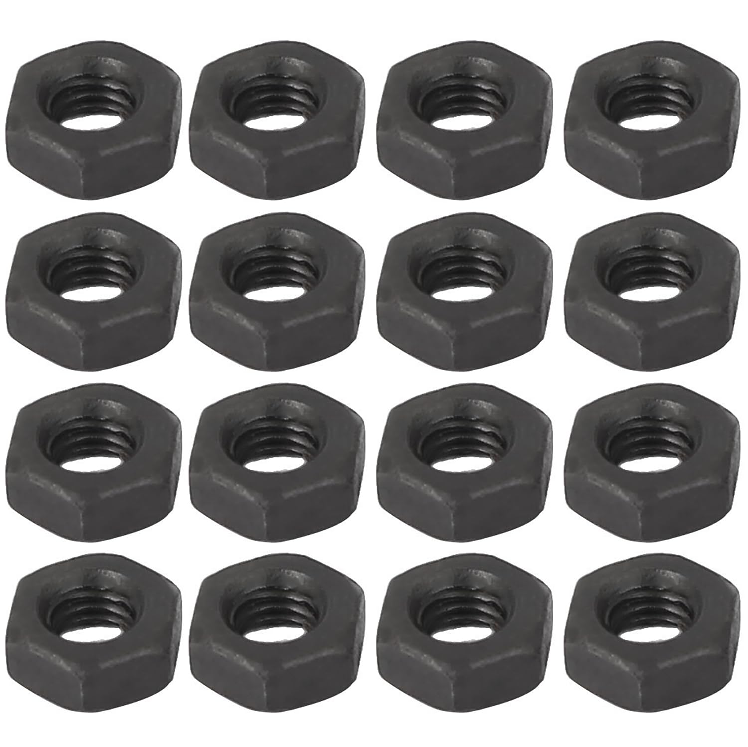 M3 Carbon Steel Grade 4.8 Coarse Thread Hexagon Nuts, Carbon Steel Oxide Hexagon Nuts, Machine Fastener, Black (Pack of 1000)
