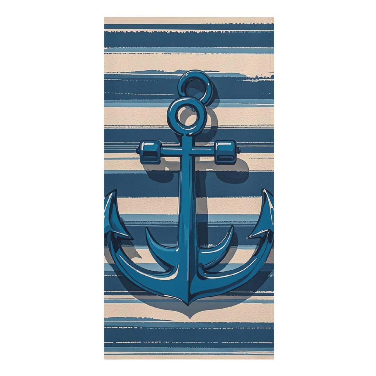 QMNLKH Anchor Beach Towel for Women, Large Microfiber Pool Towel for Men, Absorbent Swim Towels for Home, Lightweight Bath Towels for Camping, Yoga, 30.3"x61.4"