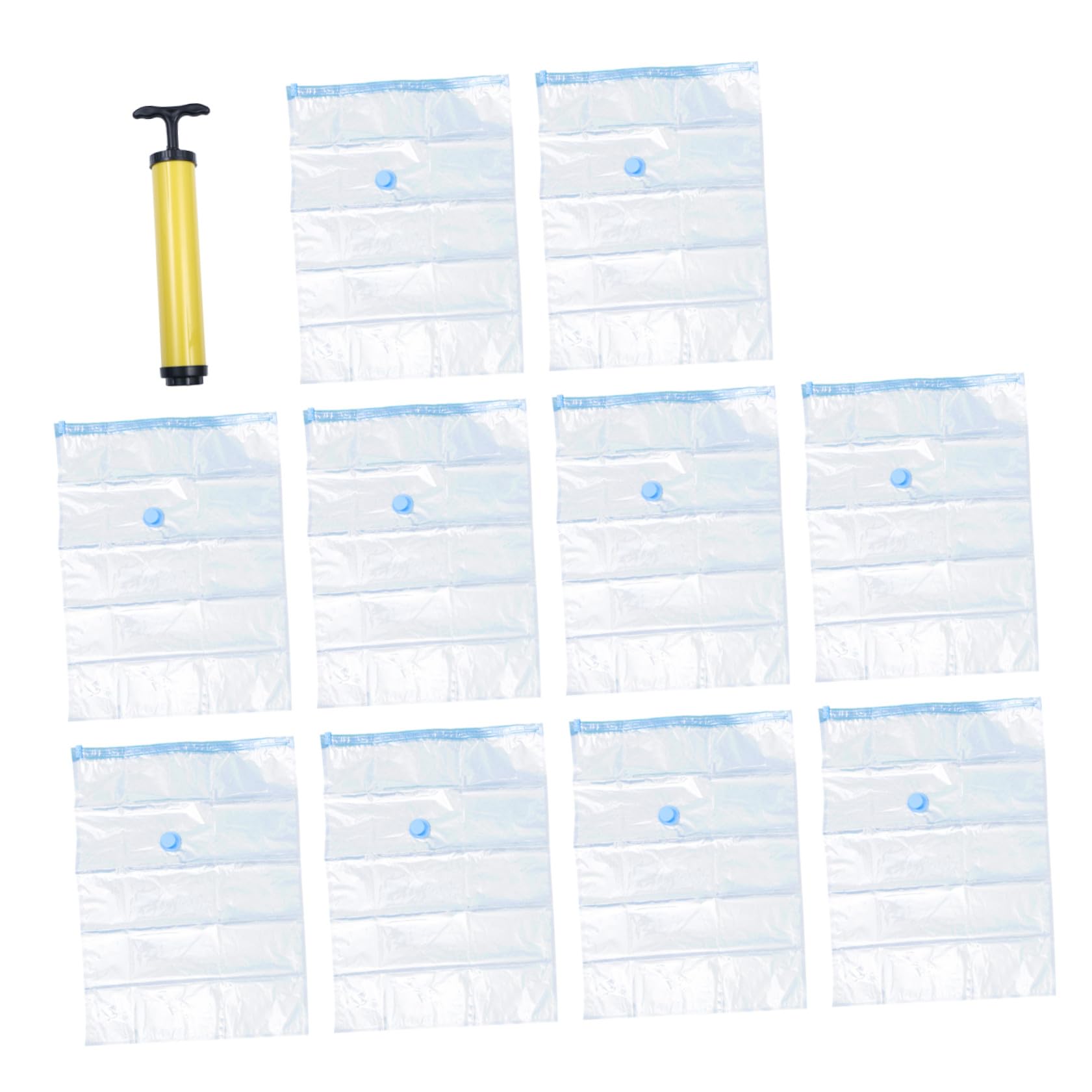 PRETYZOOM 10pezzi Sacchetti Sottovuoto Compressione Per Abbigliamento e Trapunte Con Pompa Inclusa Organizzatori Per e Resistente