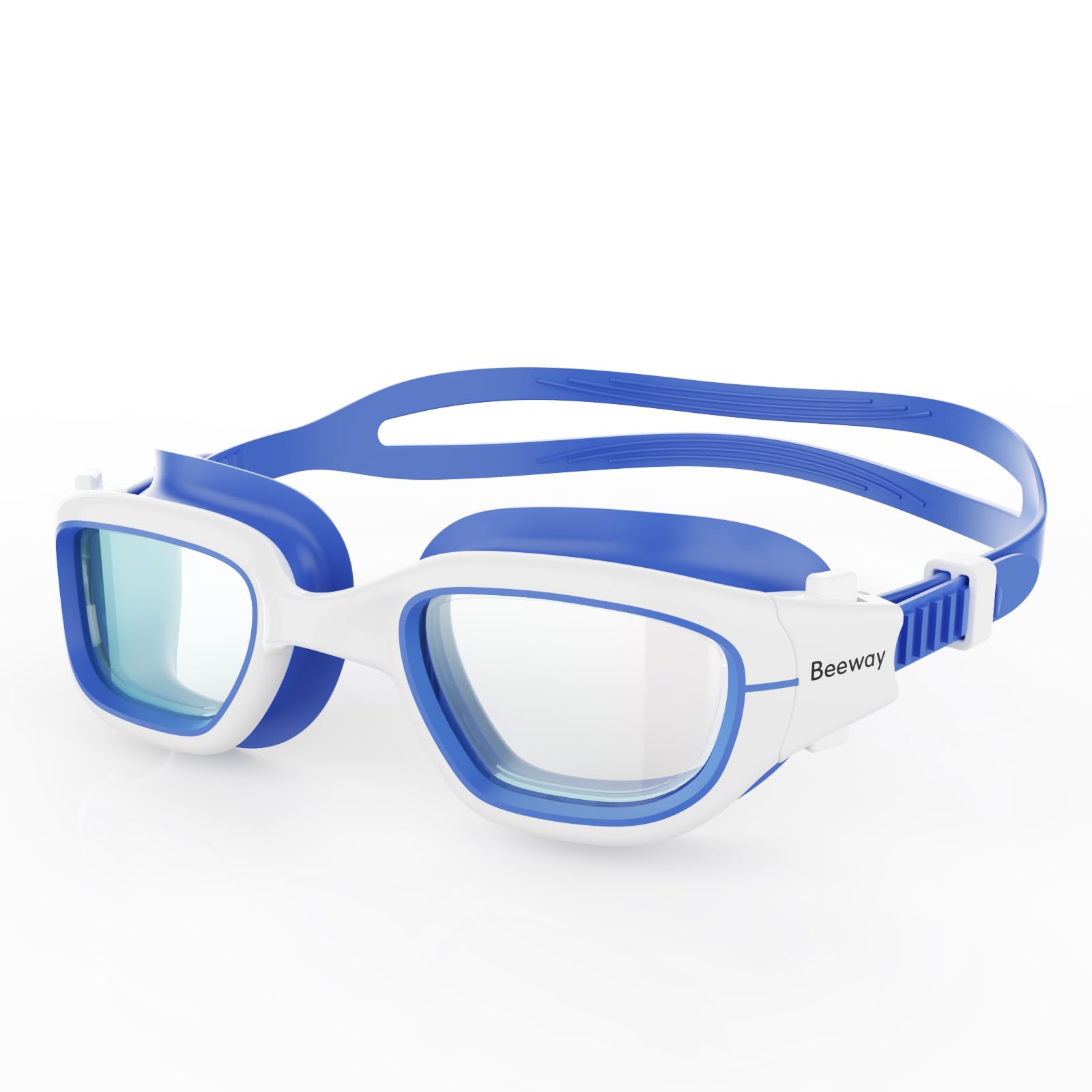 BEEWAY Kids Swimming Goggles 6-14 | Wide View | Anti-fog | Anti-leak | Quick Adjust Strap | UV Protection | Super Comfort for Boys and Girls
