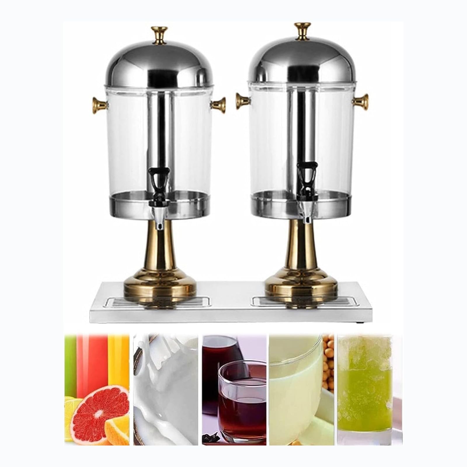 asdchZen Drink Dispenser Beverage Dispenser 16/24L Stainless Steel Drink Dispenser With Tap - Ideal For Weddings, Buffets, And Catering Events!,DoubleHeads