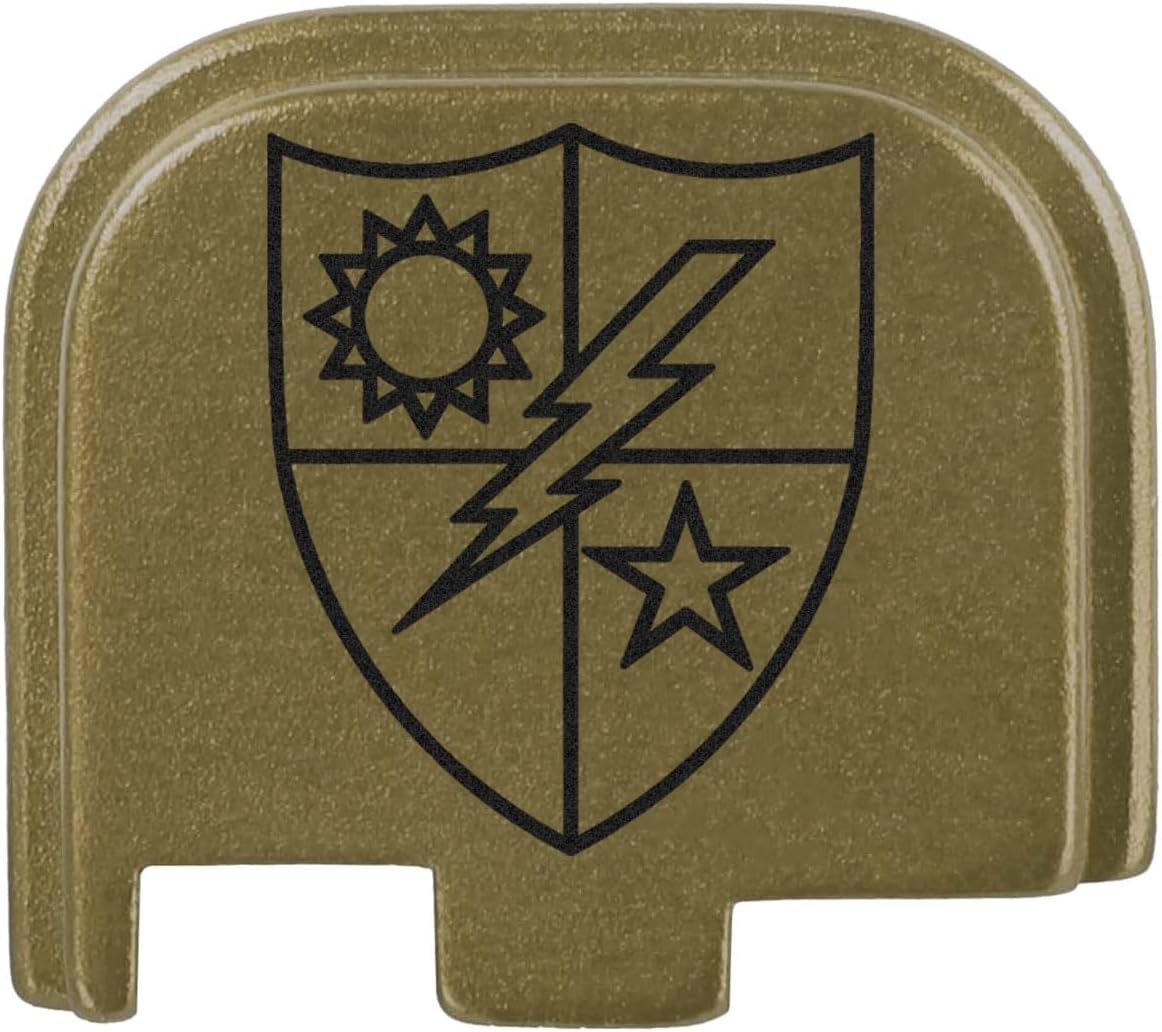 NDZ Performance Slide Cover Back Plate for Glock 43 43X 48 & PSA Dagger Micro – Aluminum Upgrade with Black Engraving – 75th Ranger Regiment – Olive Drab Green