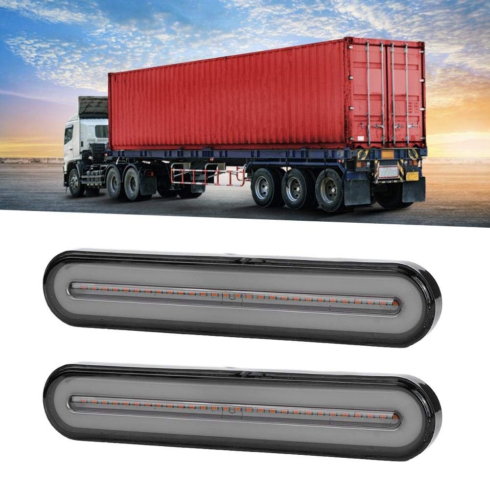Reminnbor Fanale posteriore a LED per camion | Indicatore di direzione fanale posteriore impermeabile 3 in 1 100LED 12V-24V giallo + rosso