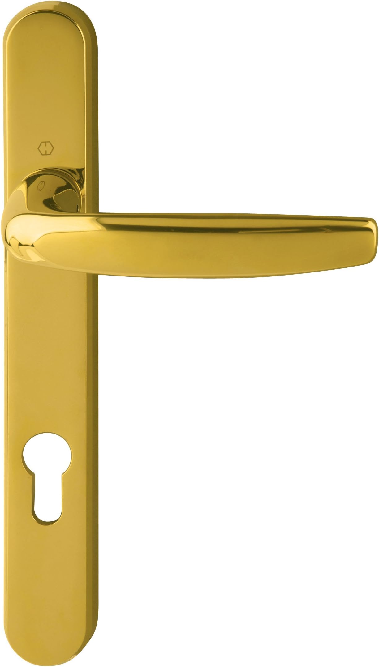Hoppe Polished Brass 'Atlanta' Pair Handle 92PZ or 92mm Sprung Lever UPVC Door Set, PVC PVCu Centre to Centre fixings 215mm