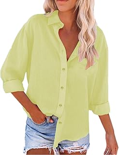 Camisetas de manga larga para mujer, de color, holgadas, para vacaciones, playa, trabajo, ropa de vaqueros, para mujer