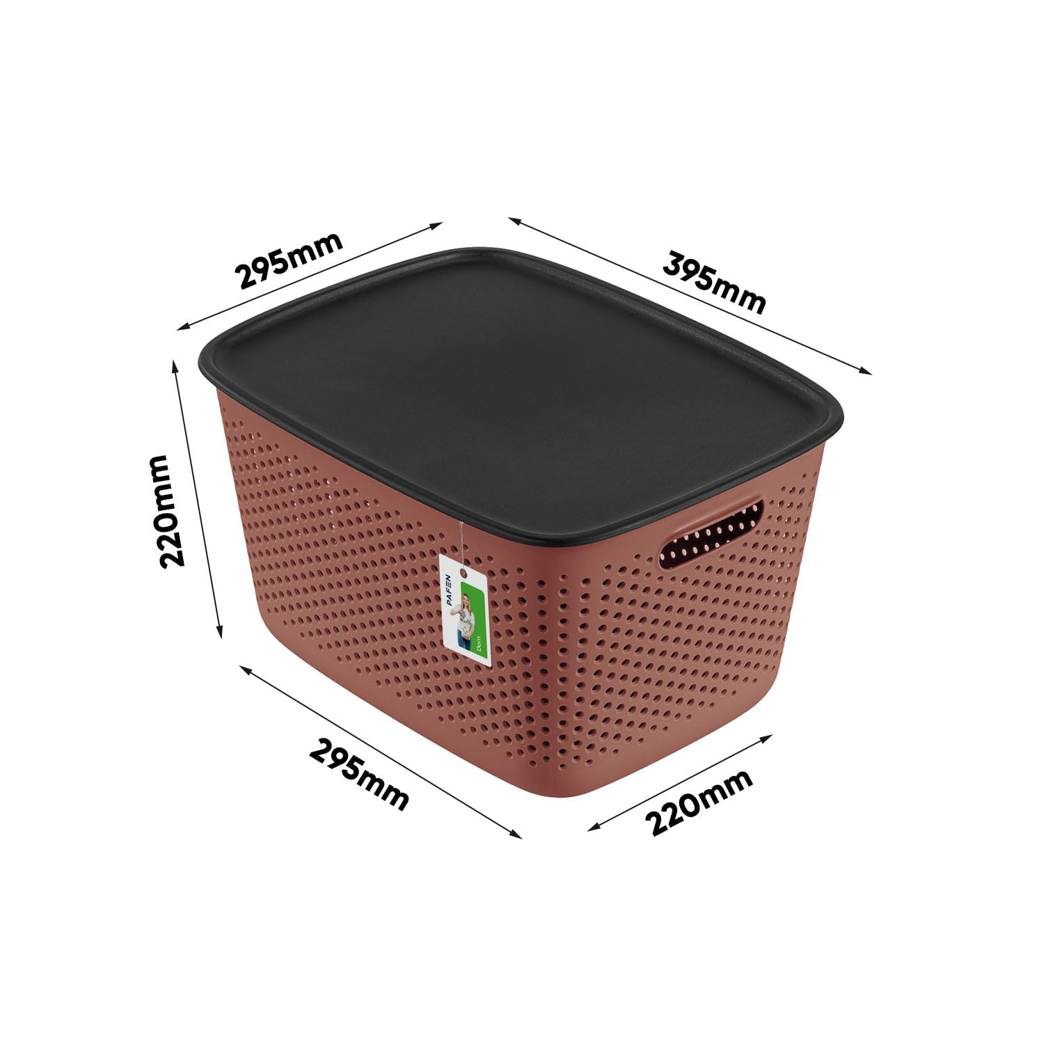 Pojemniki do Przechowywania Zestaw 5 szt - 1x 45 L, 2x 10 L, 2x 17 L - Kosz, Pudło z Tworzywa Sztucznego, bez BPA, z Otworami, Możliwość Sztaplowania – Dust