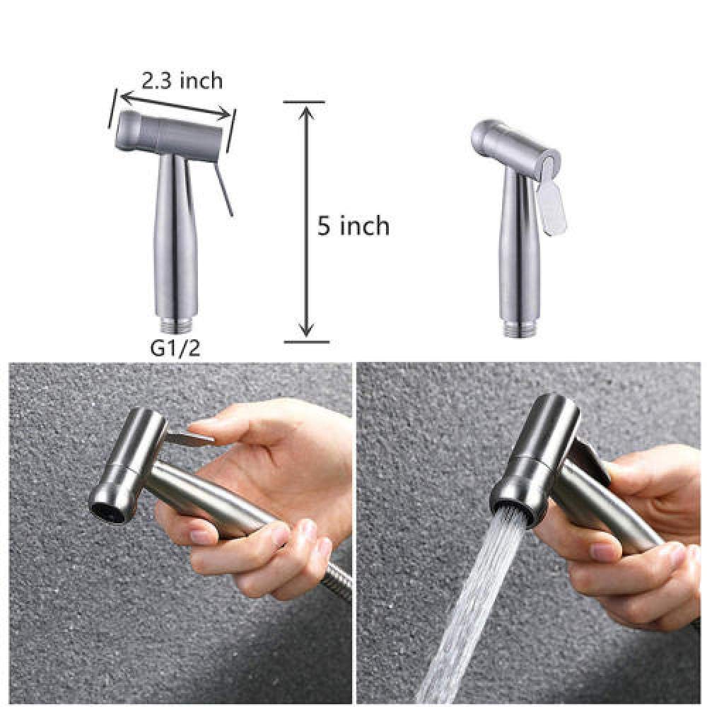 Compatible con higiene personal, limpieza de inodoros, paño de baño for mascotas, fregona for pañales, piscina, boquilla de refuerzo de acero inoxidable, juego de pistola rociadora for inodoro, montad