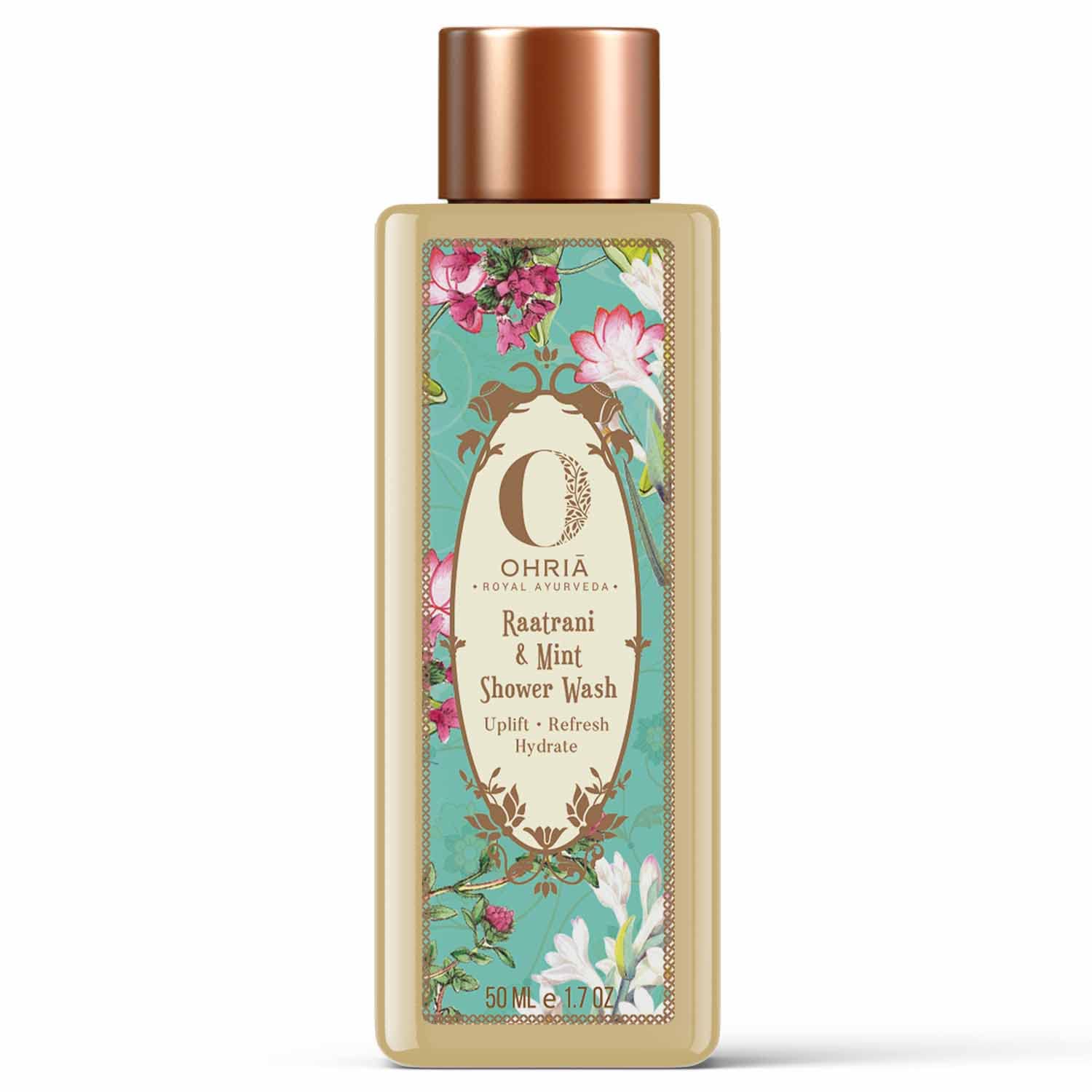Ayurveda Raatrani & Mint Shower Wash | Refreshing & Hydrating with Aloe Vera, Glycerin & Coconut Derivatives | For All Skin Types | Mild Daily Cleanser- 50ml-image-31