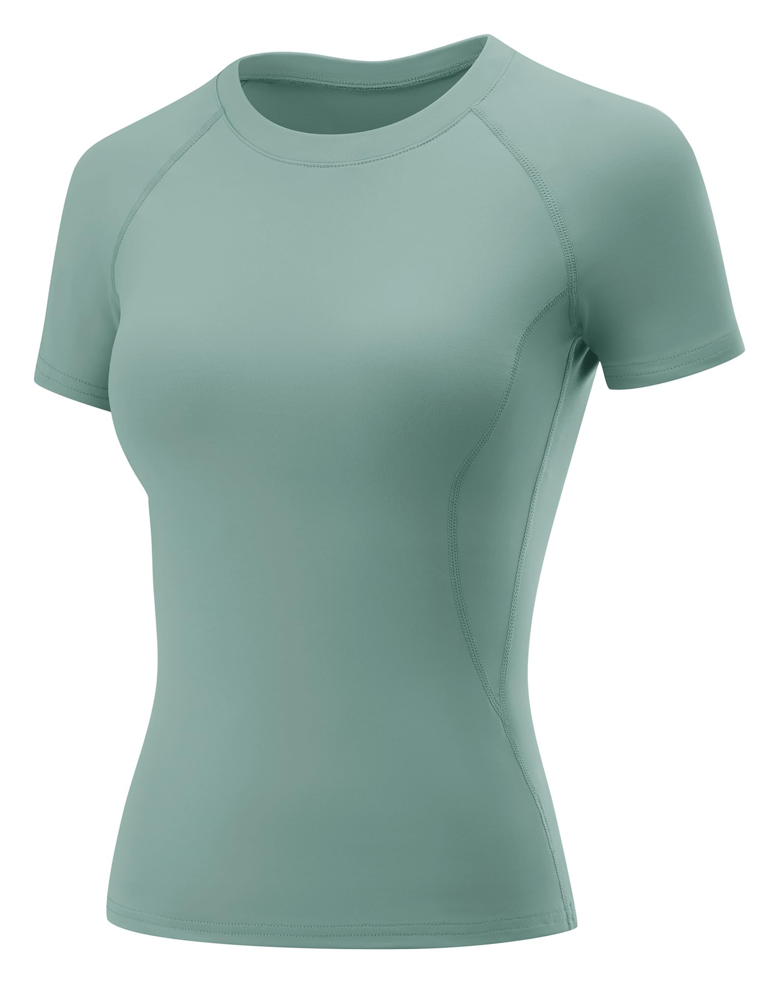 Rapbin T Shirt Damen Sport Top Gym Oberteil Yoga Rundhals Leicht Atmungsaktiv Sportshirt Workout Running Funktionsshirt Sommer Fitness Laufshirt