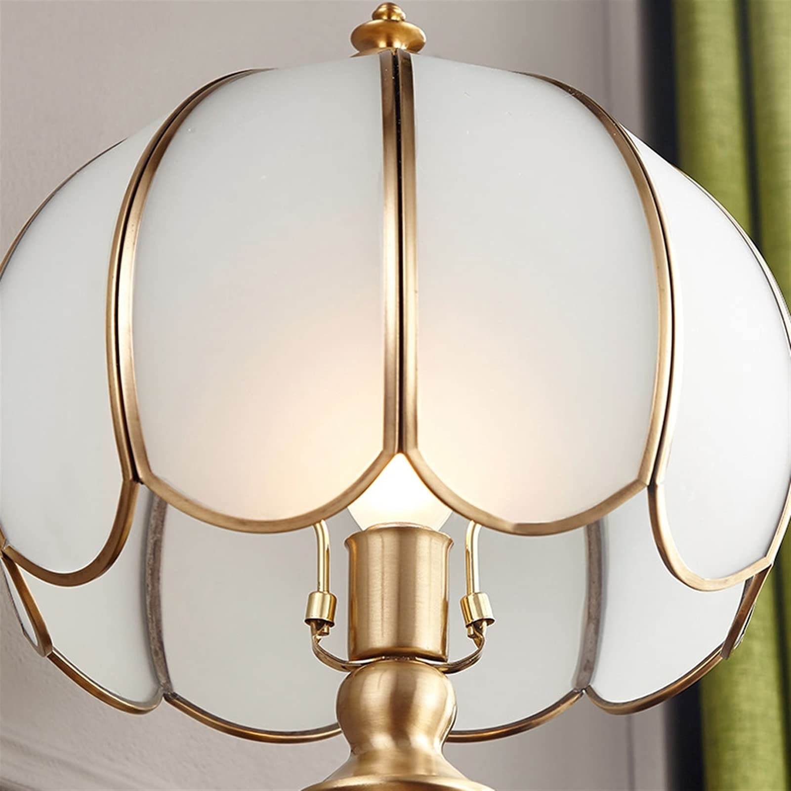 Lampa stołowa Miedź Przód Lampa Stołowa Złoty Retro Sypialnia Lampa Biurko Płatek Kształcie Szklany Lampy Prosta Lampa Stołowa Dalon Lampa stołowa LED