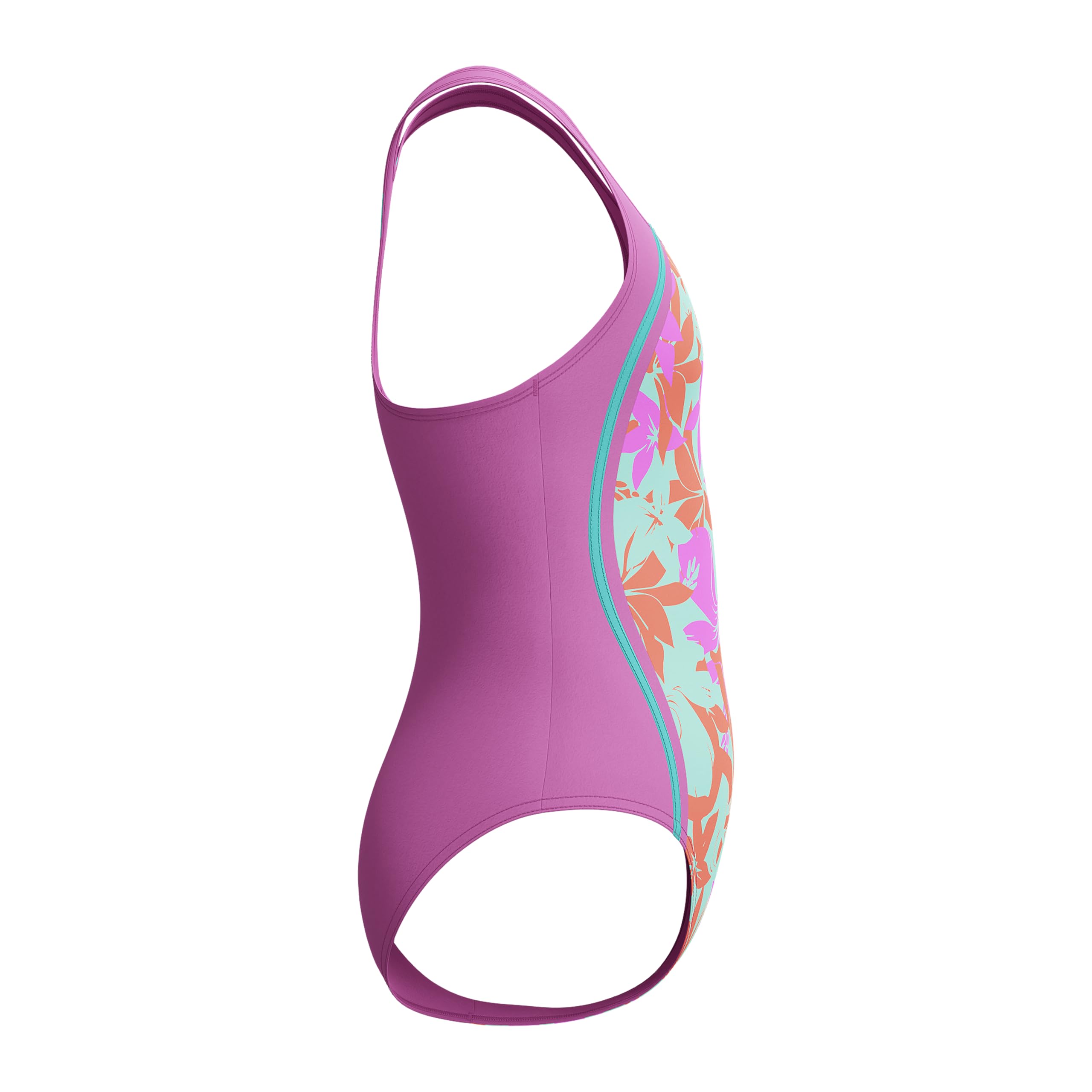 Speedo Swimsuit One Piece Thick Strap Racer Back Printed Traje de baño Deportivo Estampado de una Pieza para Niñas